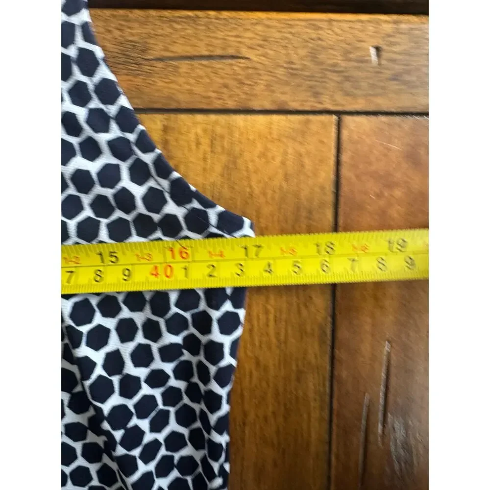 Banana Republic Navy White Print Sleeveless Dress Women’s Small - Picture 7 of 12